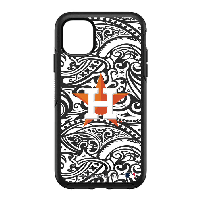 OtterBox Black Phone case with Houston Astros Primary Logo With Black Tribal