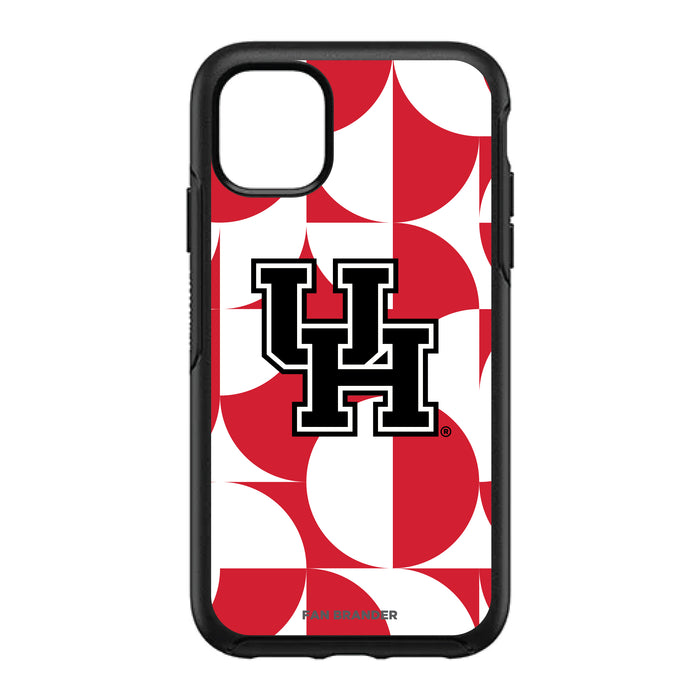 OtterBox Black Phone case with Houston Cougars Primary Logo on Geometric Circle Background