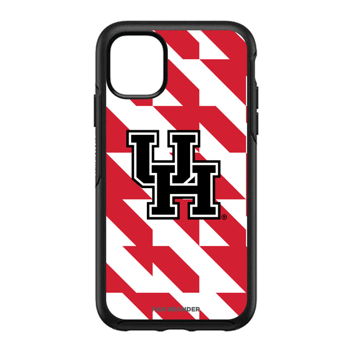 OtterBox Black Phone case with Houston Cougars Primary Logo on Geometric Quad Background