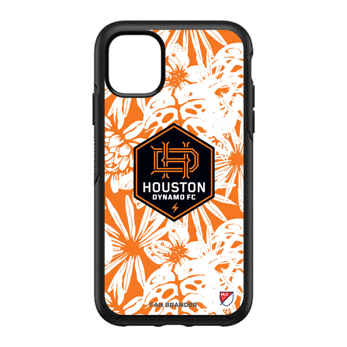 OtterBox Black Phone case with Houston Dynamo Primary Logo With Team Color Hawain Pattern
