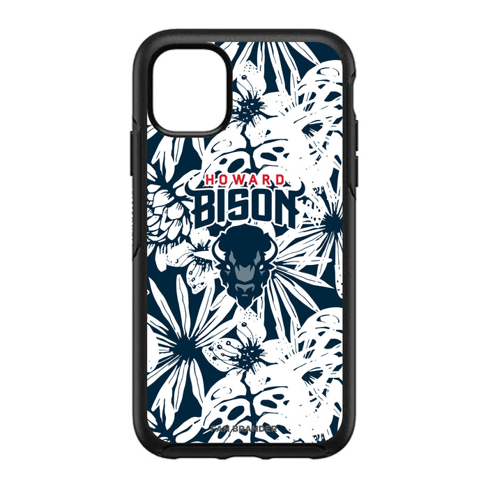 OtterBox Black Phone case with Howard Bison Primary Logo With Team Color Hawain Pattern