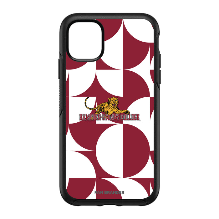 OtterBox Black Phone case with Hampden Sydney Primary Logo on Geometric Circle Background