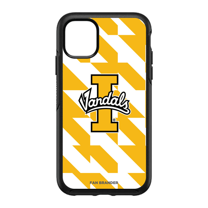 OtterBox Black Phone case with Idaho Vandals Primary Logo on Geometric Quad Background