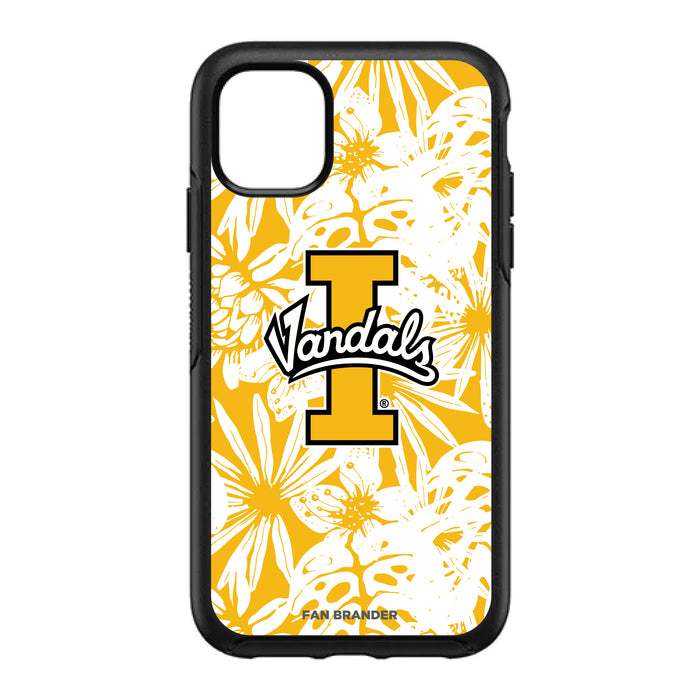 OtterBox Black Phone case with Idaho Vandals Primary Logo With Team Color Hawain Pattern