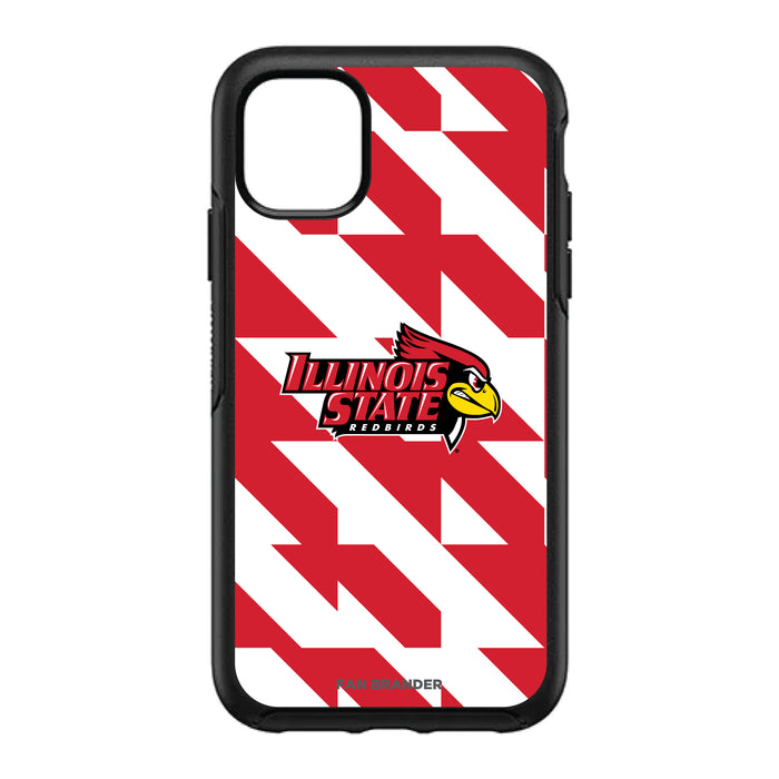 OtterBox Black Phone case with Illinois State Redbirds Primary Logo on Geometric Quad Background