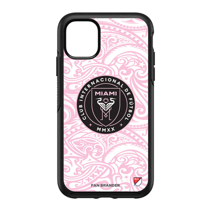 OtterBox Black Phone case with Inter Miami CF Primary Logo With Team Color Tribal Background