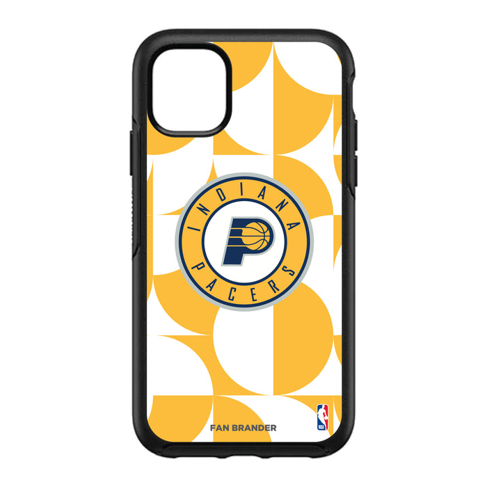 OtterBox Black Phone case with Indiana Pacers Primary Logo on Geometric Circle Background