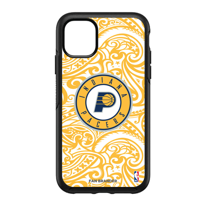 OtterBox Black Phone case with Indiana Pacers Primary Logo With Team Color Tribal Background