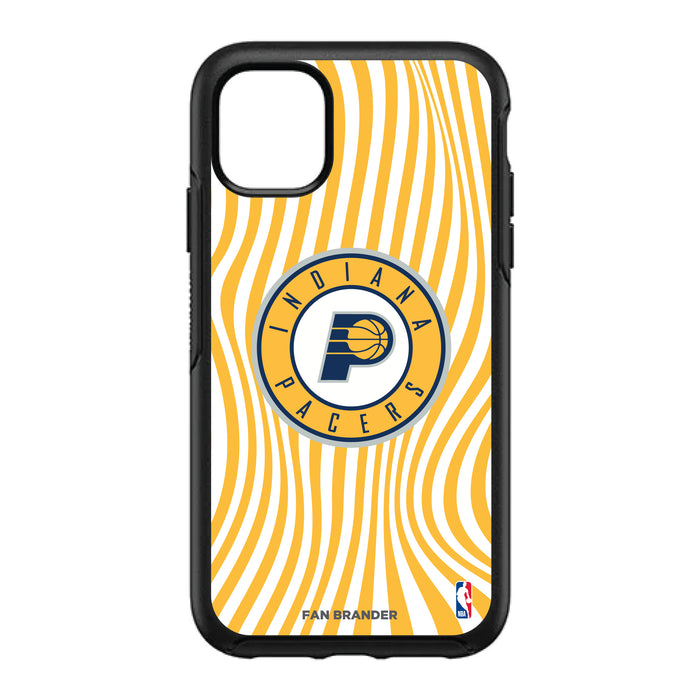 OtterBox Black Phone case with Indiana Pacers Primary Logo With Team Groovey Lines