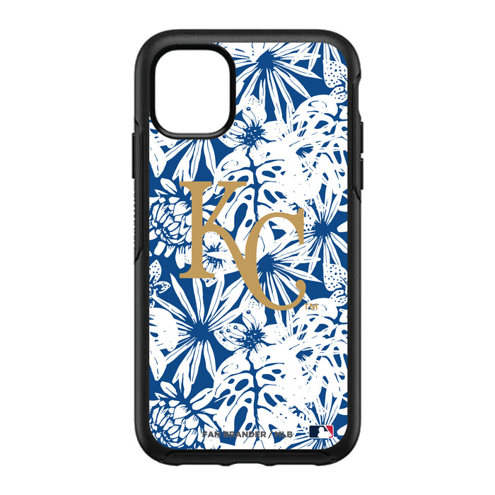 OtterBox Black Phone case with Kansas City Royals Primary Logo With Team Color Hawain Pattern