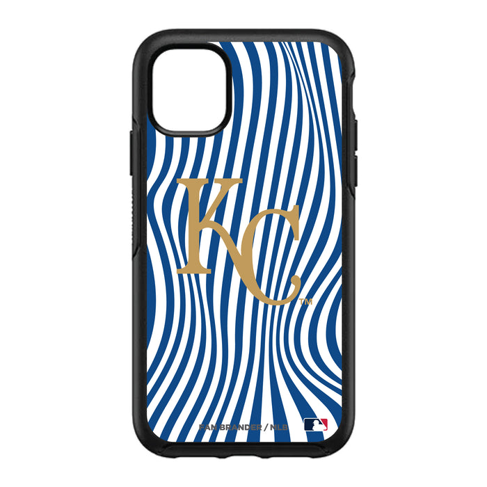 OtterBox Black Phone case with Kansas City Royals Primary Logo With Team Groovey Lines