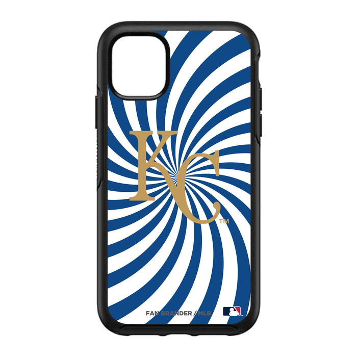 OtterBox Black Phone case with Kansas City Royals Primary Logo With Team Groovey Burst