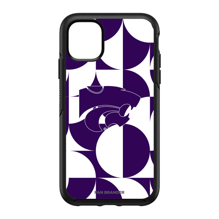OtterBox Black Phone case with Kansas State Wildcats Primary Logo on Geometric Circle Background