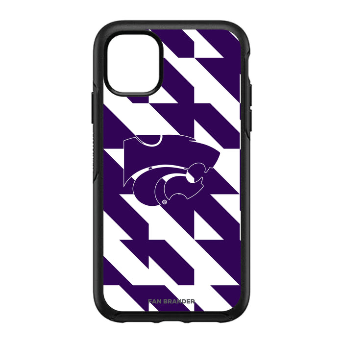 OtterBox Black Phone case with Kansas State Wildcats Primary Logo on Geometric Quad Background