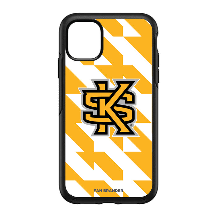 OtterBox Black Phone case with Kennesaw State Owls Primary Logo on Geometric Quad Background