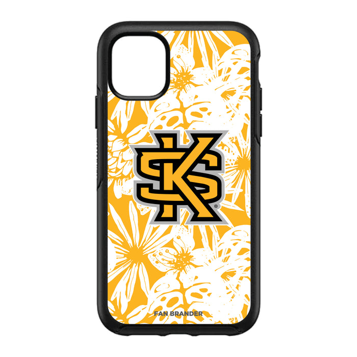 OtterBox Black Phone case with Kennesaw State Owls Primary Logo With Team Color Hawain Pattern