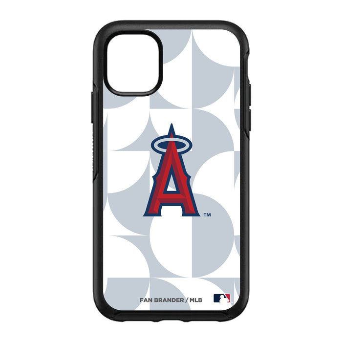 OtterBox Black Phone case with Los Angeles Angels Primary Logo on Geometric Circle Background