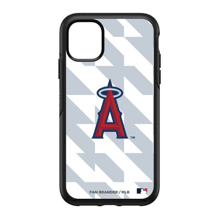 OtterBox Black Phone case with Los Angeles Angels Primary Logo on Geometric Quads Background