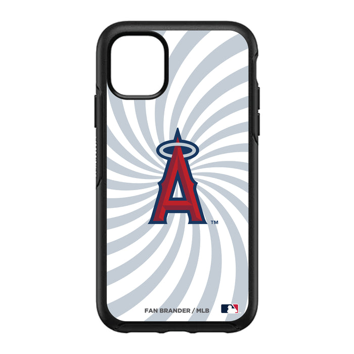 OtterBox Black Phone case with Los Angeles Angels Primary Logo With Team Groovey Burst