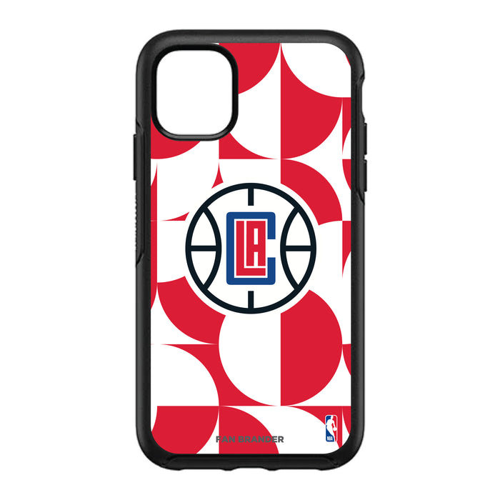 OtterBox Black Phone case with LA Clippers Primary Logo on Geometric Circle Background