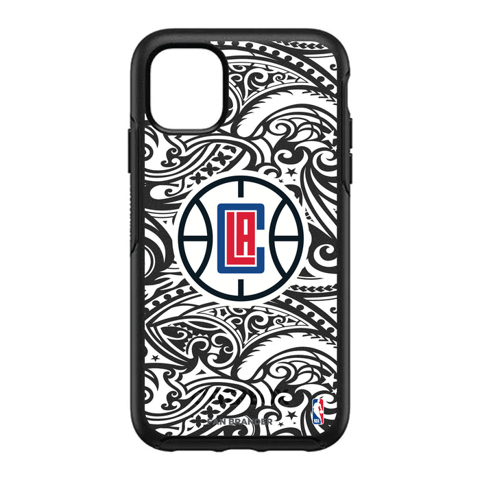 OtterBox Black Phone case with LA Clippers Primary Logo With Black Tribal