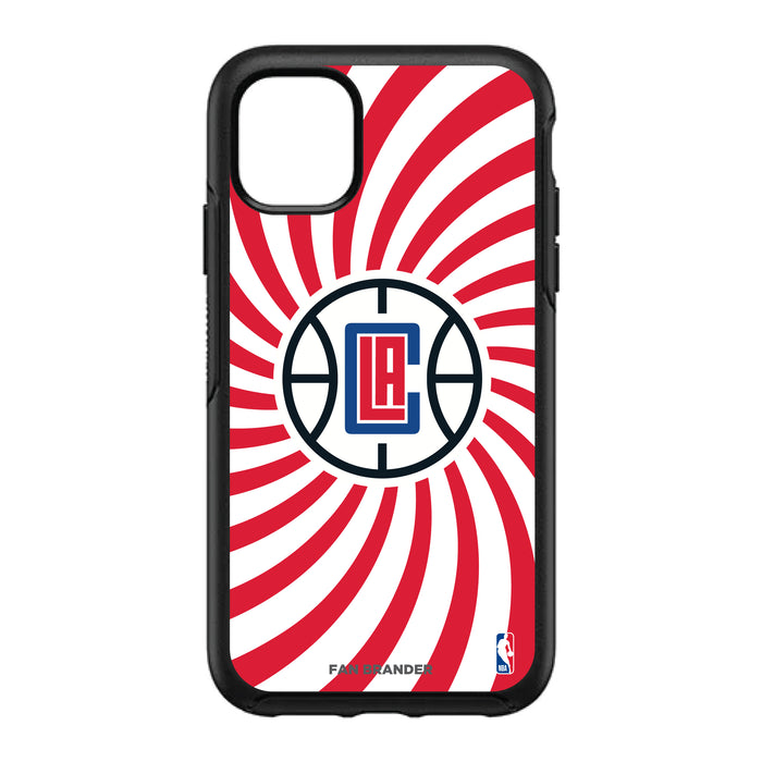 OtterBox Black Phone case with LA Clippers Primary Logo With Team Groovey Burst