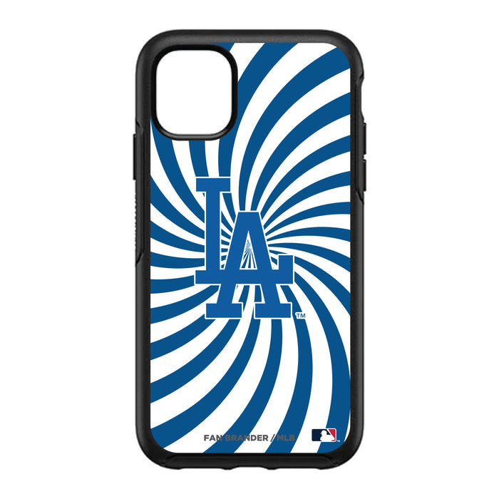 OtterBox Black Phone case with Los Angeles Dodgers Primary Logo With Team Groovey Burst