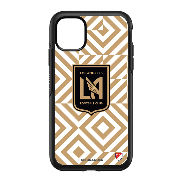 OtterBox Black Phone case with LAFC Primary Logo on Geometric Diamonds Background