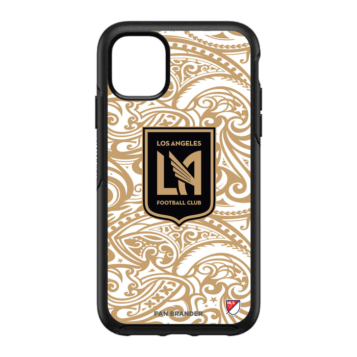 OtterBox Black Phone case with LAFC Primary Logo With Team Color Tribal Background