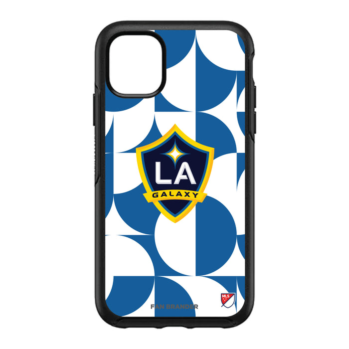 OtterBox Black Phone case with LA Galaxy Primary Logo on Geometric Circle Background