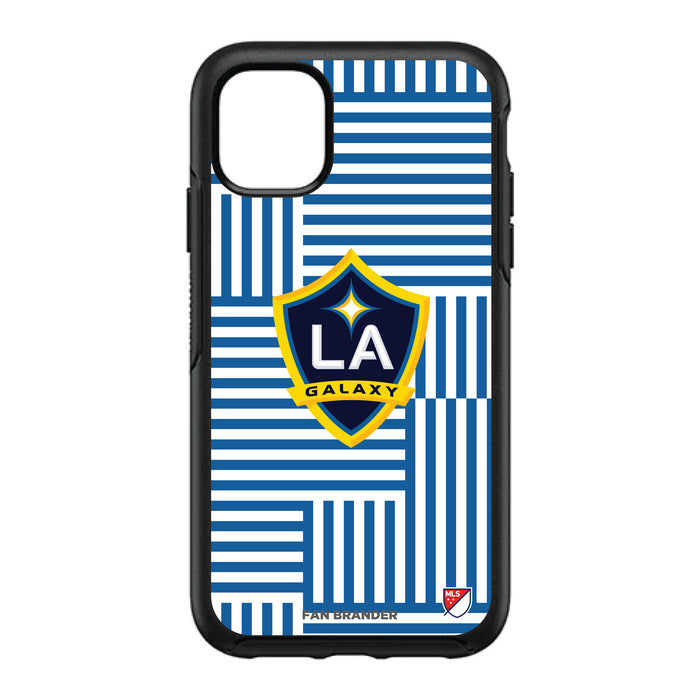 OtterBox Black Phone case with LA Galaxy Primary Logo on Geometric Lines Background