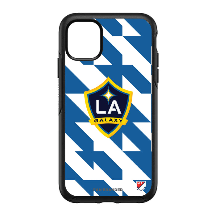 OtterBox Black Phone case with LA Galaxy Primary Logo on Geometric Quad Background