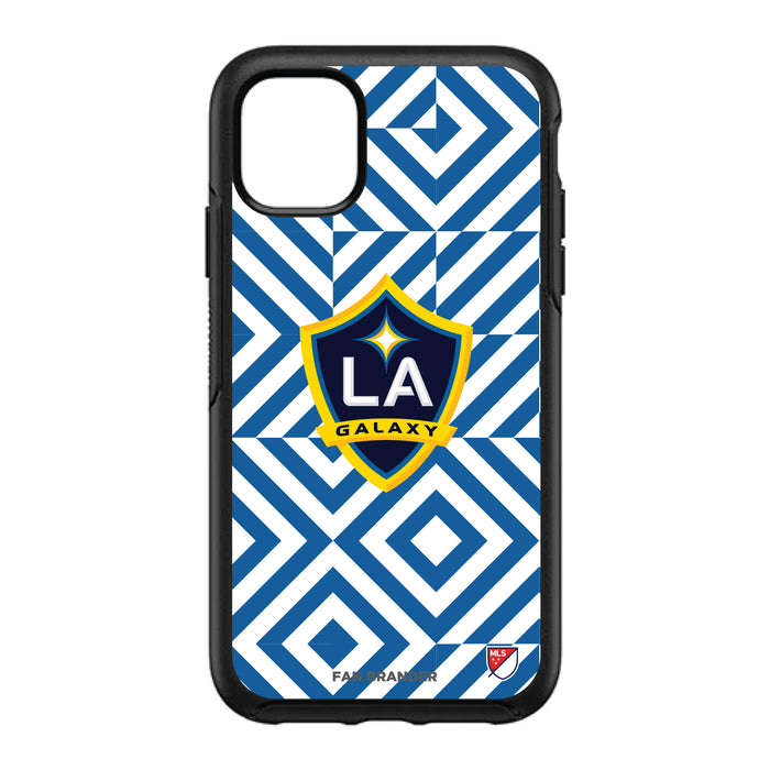 OtterBox Black Phone case with LA Galaxy Primary Logo on Geometric Diamonds Background