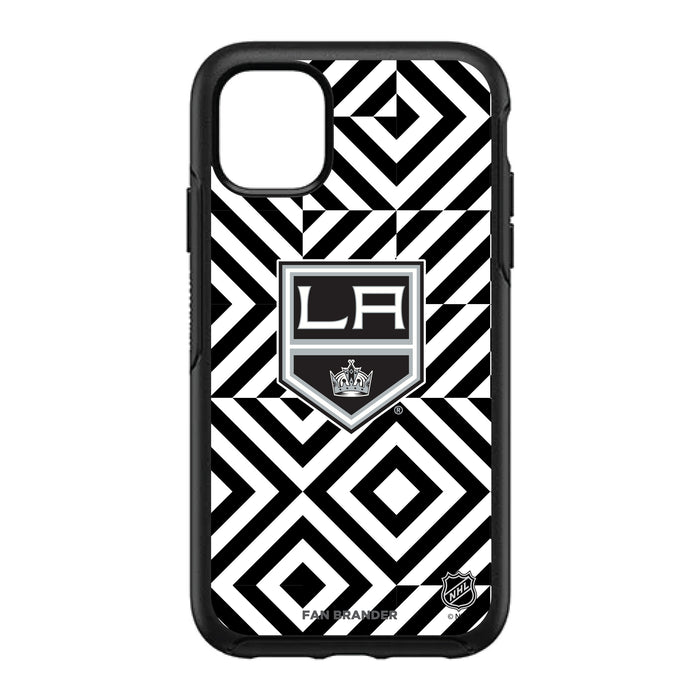 OtterBox Black Phone case with Los Angeles Kings Primary Logo on Geometric Diamonds Background