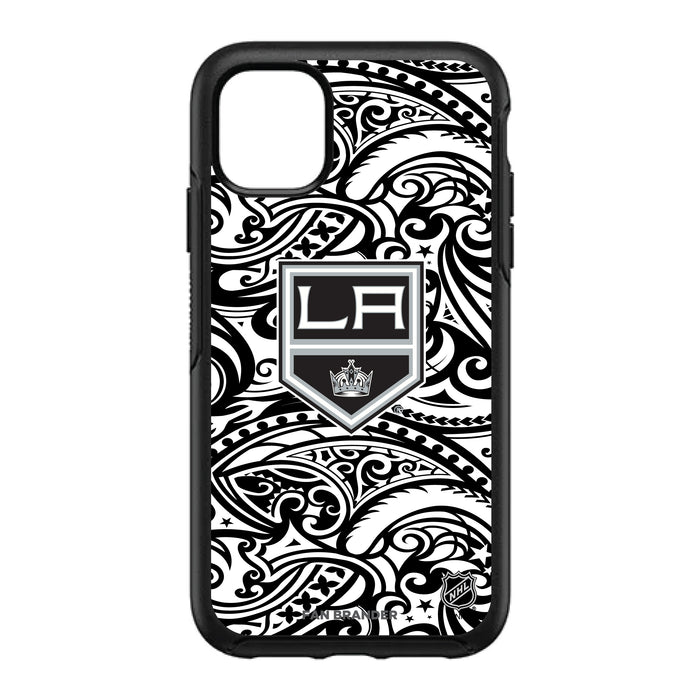 OtterBox Black Phone case with Los Angeles Kings Primary Logo With Team Color Tribal Background