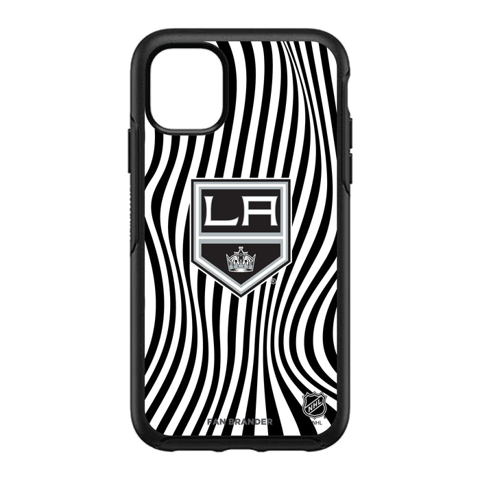 OtterBox Black Phone case with Los Angeles Kings Primary Logo With Team Groovey Lines