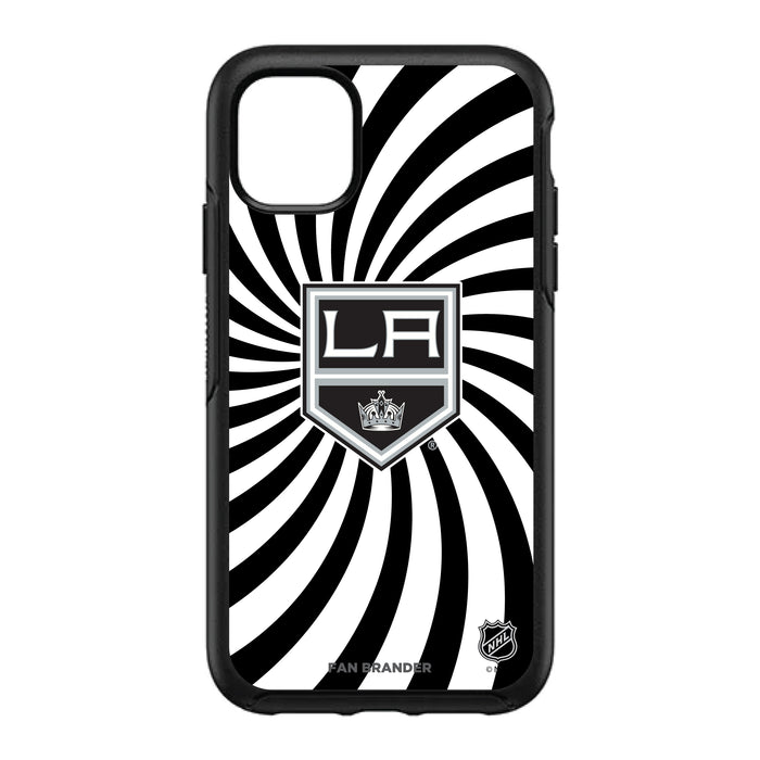 OtterBox Black Phone case with Los Angeles Kings Primary Logo With Team Groovey Burst