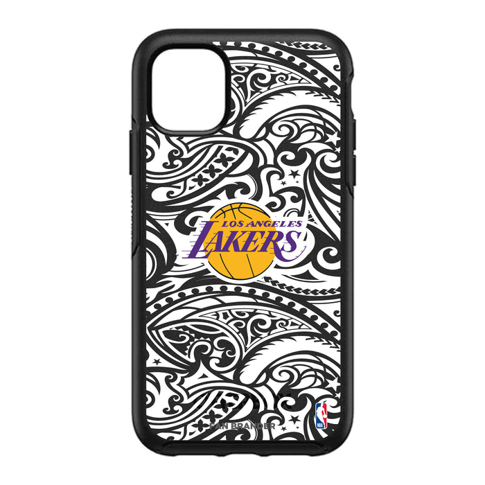OtterBox Black Phone case with LA Lakers Primary Logo With Black Tribal