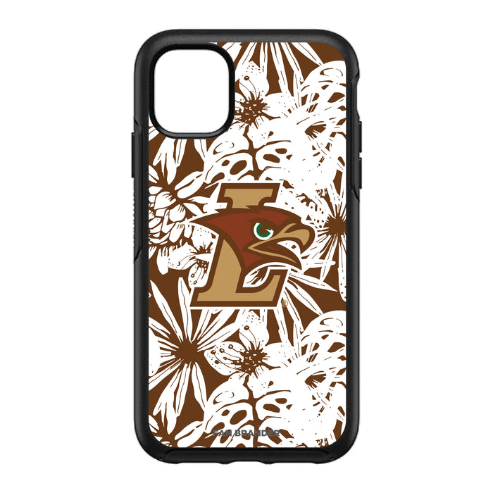OtterBox Black Phone case with Lehigh Mountain Hawks Primary Logo With Team Color Hawain Pattern