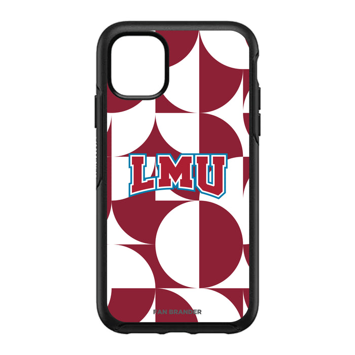 OtterBox Black Phone case with Loyola Marymount University Lions Primary Logo on Geometric Circle Background