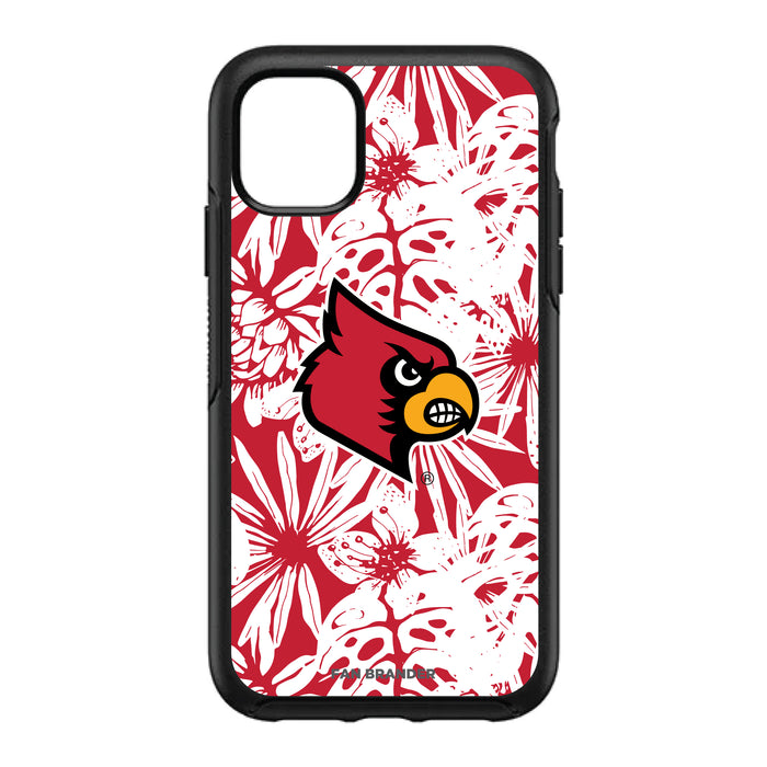 OtterBox Black Phone case with Louisville Cardinals Primary Logo With Team Color Hawain Pattern
