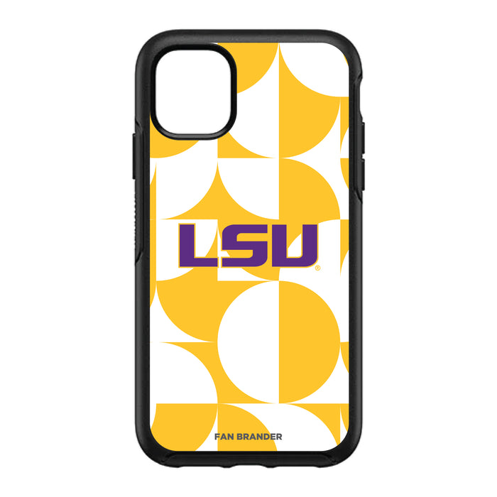 OtterBox Black Phone case with LSU Tigers Primary Logo on Geometric Circle Background