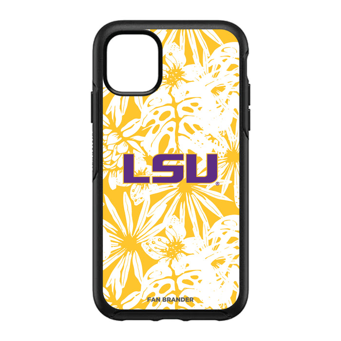 OtterBox Black Phone case with LSU Tigers Primary Logo With Team Color Hawain Pattern