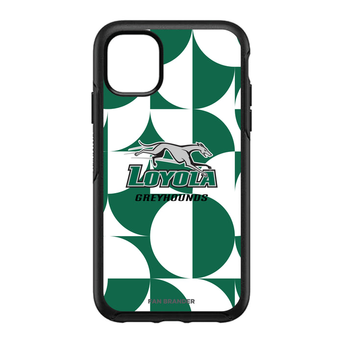 OtterBox Black Phone case with Loyola Univ Of Maryland Hounds Primary Logo on Geometric Circle Background