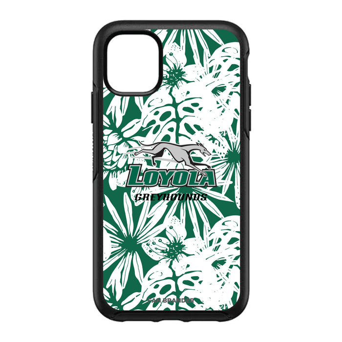 OtterBox Black Phone case with Loyola Univ Of Maryland Hounds Primary Logo With Team Color Hawain Pattern