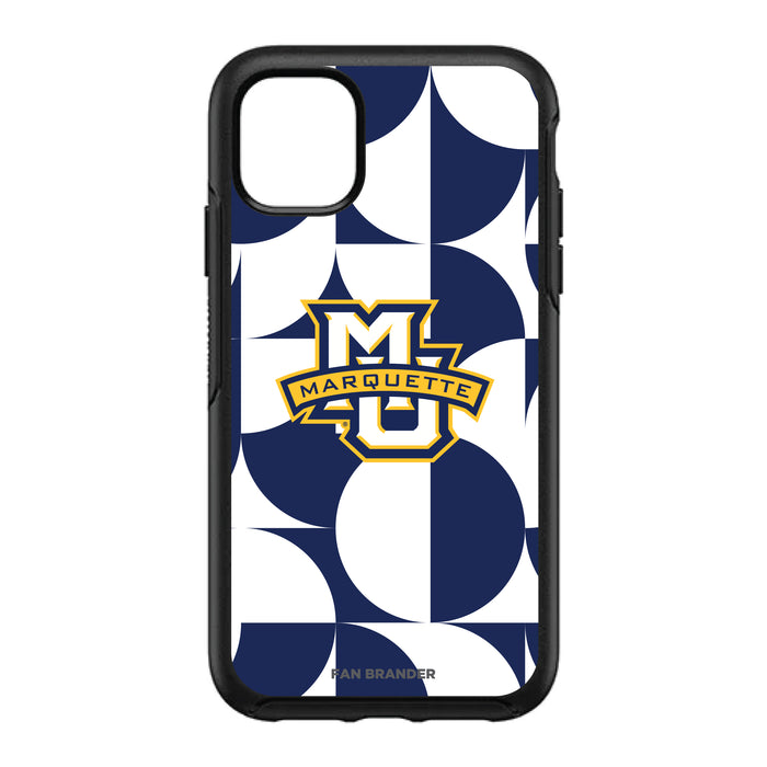 OtterBox Black Phone case with Marquette Golden Eagles Primary Logo on Geometric Circle Background