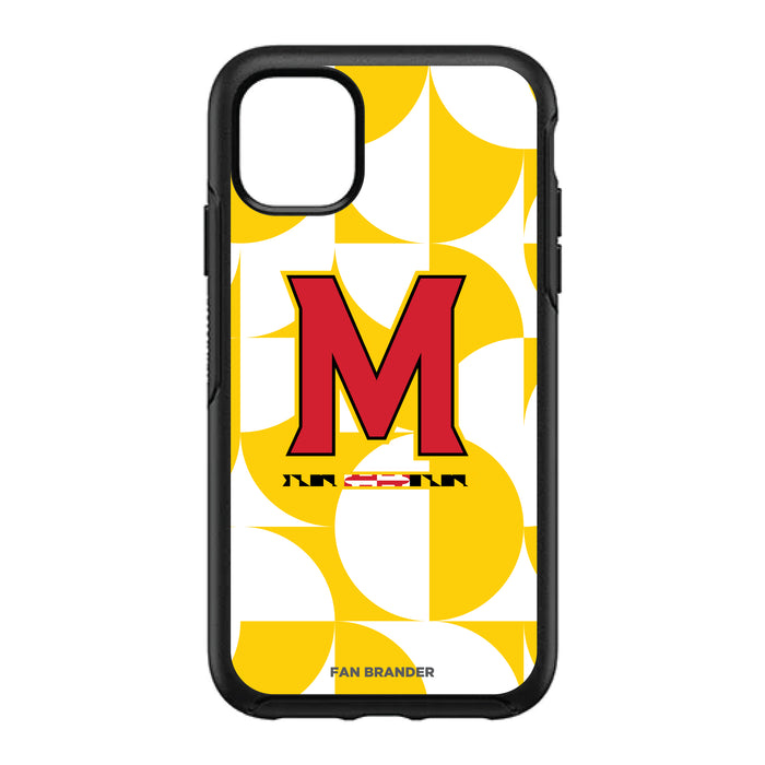 OtterBox Black Phone case with Maryland Terrapins Primary Logo on Geometric Circle Background