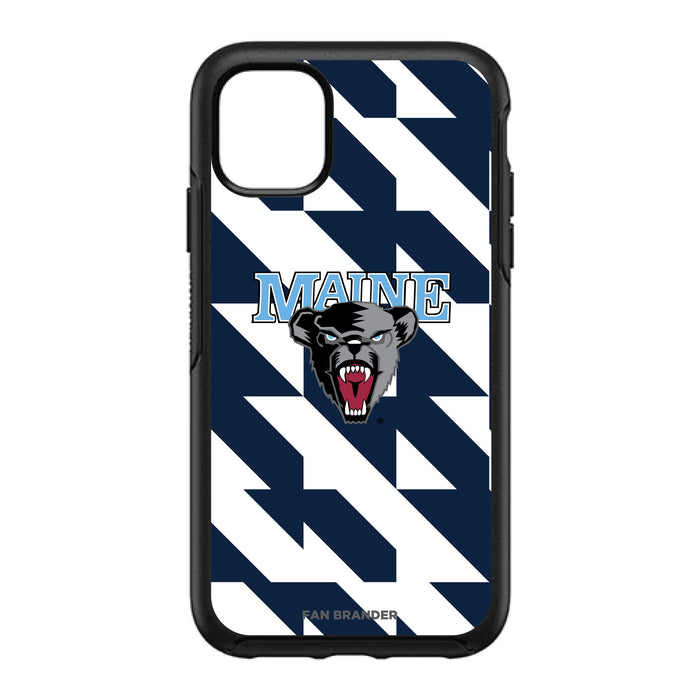 OtterBox Black Phone case with Maine Black Bears Primary Logo on Geometric Quad Background