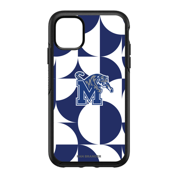 OtterBox Black Phone case with Memphis Tigers Primary Logo on Geometric Circle Background