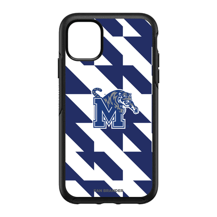 OtterBox Black Phone case with Memphis Tigers Primary Logo on Geometric Quad Background